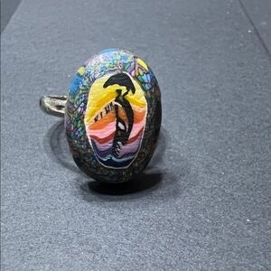 Colorful Umbrella Art Ring